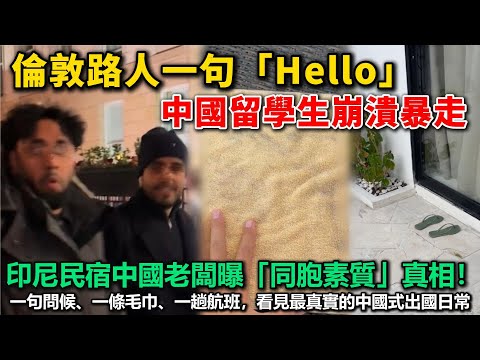 倫敦路人一句「Hello」，中國留學生崩潰暴走！印尼民宿中國老闆曝「同胞素質」真相！為何中國人回國後就「原形畢露？」一句問候、一條毛巾、一趟航班，看見最真實的中國式出國日常