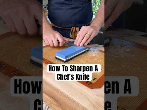How to sharpen a chefβs knife.πͺ #chefsknife #knifeskills #cookingbasics #whetstones #sharpening