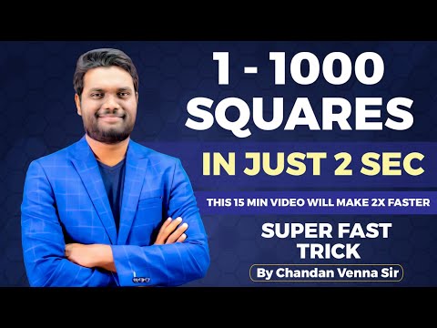 1-1000 SQUARE in 2 SECONDS| Super-Fast Square TRICK |Vedic Maths TRICKS |SHORTCUT| By  Chandan Venna