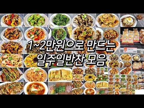 식비절약!! 1~2만원으로 만드는 일주일반찬모음 /반찬만들기/밑반찬만들기/반찬종류/dishes recipe