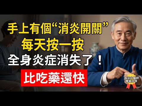 手上有個“消炎開關”每天按一按，全身炎症消失了！比吃藥還快！