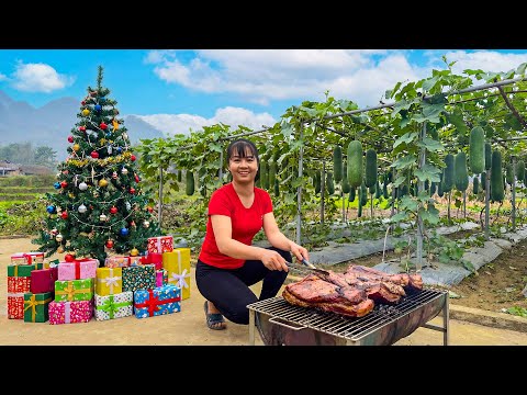 TIMELAPSE -- Amazing Smoked Pork for Christmas Celebration & Harvest 200Kg Giant Squash, Go to Sell