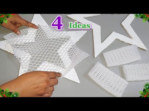 DIY 4 Genius Christmas idea made from waste Fruit Foam Net | DIY Christmas craft idea🎄366