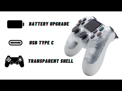 Custom Dualshock 4 (USB type C, battery upgrade, transparent shell )