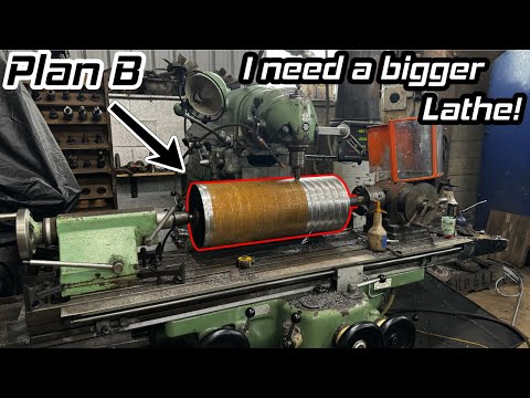 Skimming rollers out of a roller mill. I need a bigger lathe!