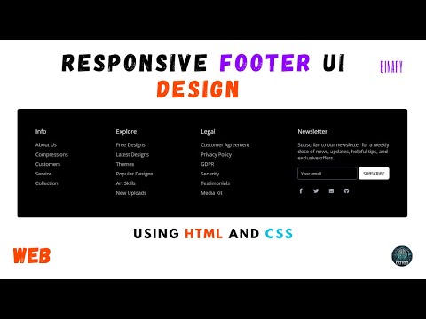 Footer using HTML AND CSS || web development project || mini projects make your website #webdesign