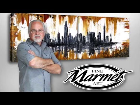 Metropolis urban abstract painting demonstration