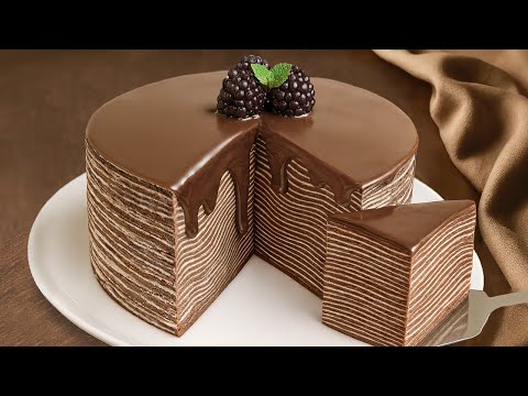 Incredible CHOCOLATE CREPE CAKE with a delightful cream! Amazingly tender and delicious!
