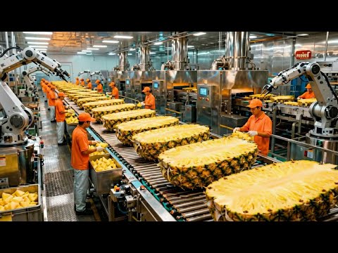Inside a Modern Pineapple Factory: From farm to delicious juice (The whole process)