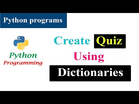 Create Quiz Using Dictionary | Python Tutorials | Interview Question
