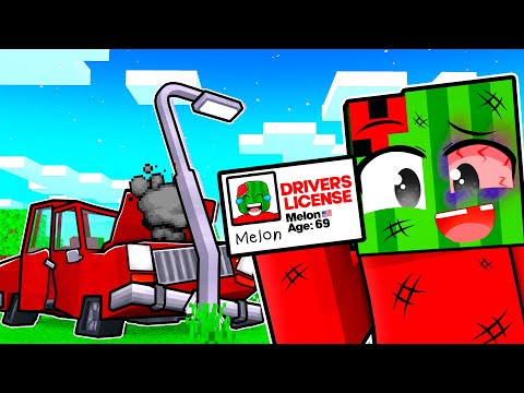 Melon Went To DRIVING SCHOOL in Minecraft