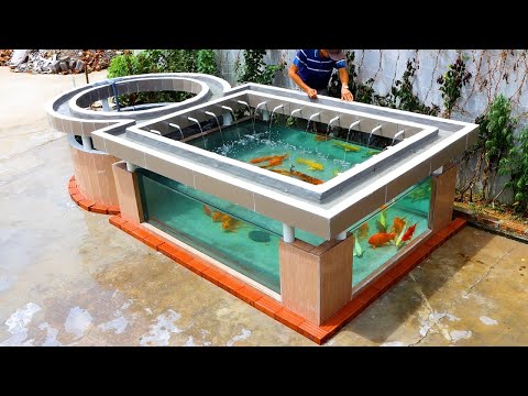 How to make a modern 3-sided glass aquarium with a rain filter
