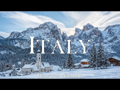 Italy 4K | Snow Covered Dolomites and Peaceful Alpine Winter Landscapes