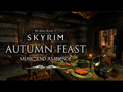 Autumn Feast in Skyrim | Peaceful Skyrim Music & Ambience | 3 Hours