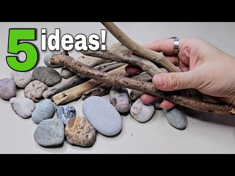 Tree Branches and Pebbles!🥰5 Ideas Made with the Combination of Natural and Waste Materials!♻️