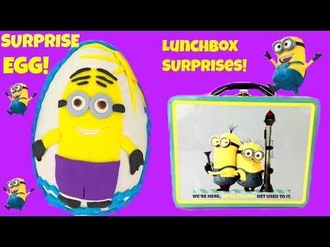 HUGE Play Doh MINION Surprise Egg & Lunch Box Blind Bag Show!