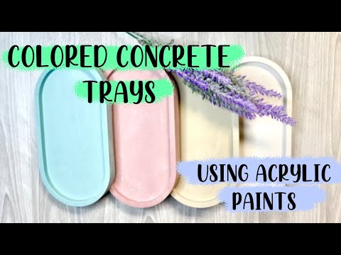 Coloring Cement Concrete Trinket Trays DIY w/Acrylic Pigments Cement Gypsum Jesmonite Alternative