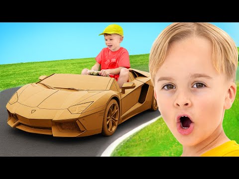 Cardboard Cars Challenge for kids