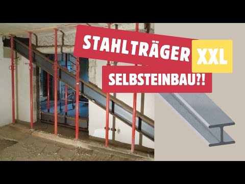 Installing a 530cm lintel - with steel beams, stiffeners, and steel supports - DIY renovation