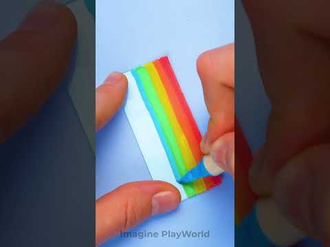 Stretchy Rainbow Toast 🌈 How Long Can You Stretch It? #KidsDIY #DIYCraft #FunForKids