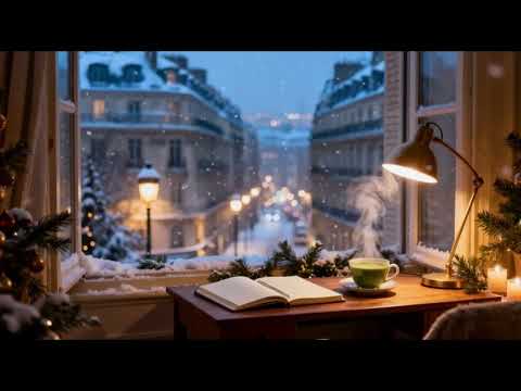 Snowy Paris Christmas Apartment | Study & Focus Ambience