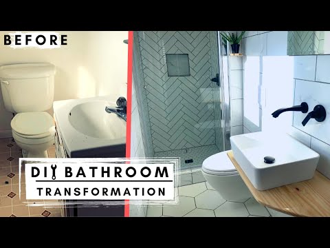 Small Bathroom Remodel Time Lapse [Converting a Half Bath to Full Bath]
