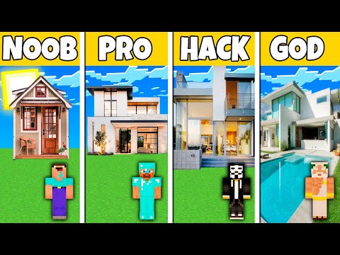 Minecraft Battle: NOOB vs PRO vs HACKER vs GOD CHINA HOUSE BUILD CHALLENGE in Minecraft