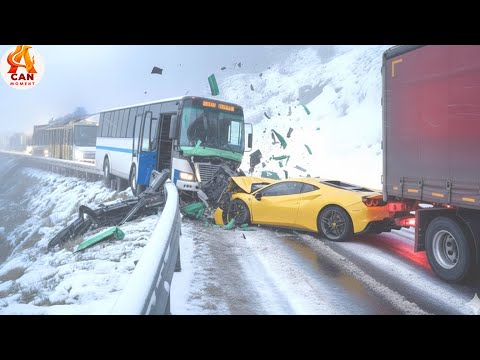 Icy Road Madness Caught on Camera - Snowstorm Chaos #32