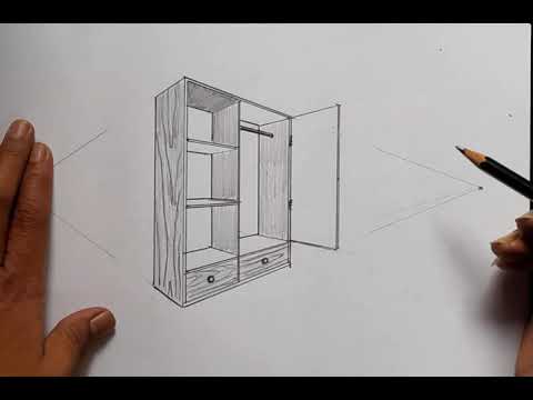 How to Draw cupboard " two point"