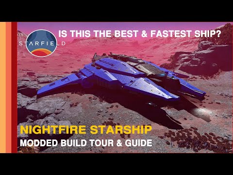 Starfield Night Fire Ship Tour & Build Tutorial