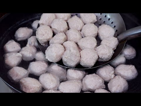 【馮小廚】買1斤豬肉做一鍋丸子，勁道彈牙又健康，搭配閩南米粉湯太香了！