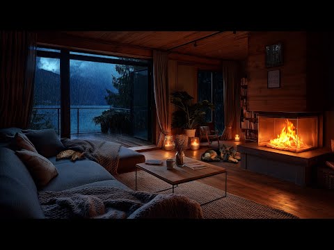 Distant Thunder &amp; Rain by the Lake | Cozy Fireplace, Open Terrace &amp; Sleeping Pets