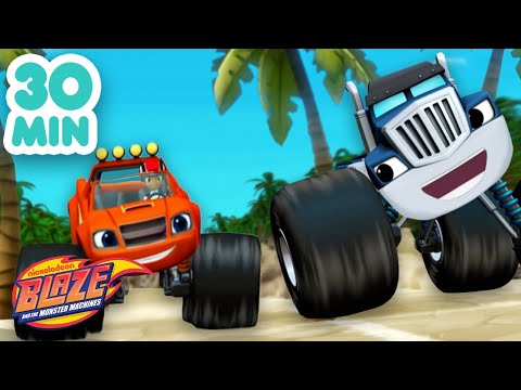 Treinta minutos de carreras y rescates en la isla | Blaze y los Monster Machines