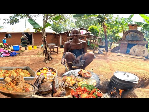 African Village Girl Cooking Christmas 🎄 Feast for Family in African village 😋