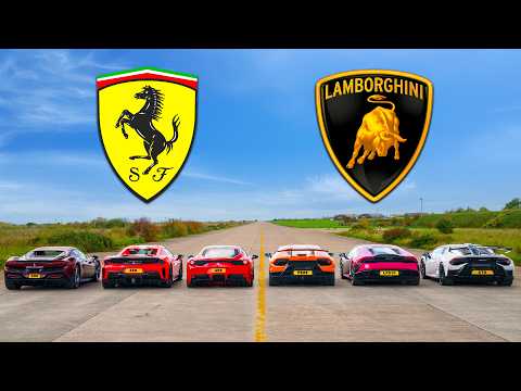 Ferrari v Lambo: who’s FASTEST in a DRAG RACE?