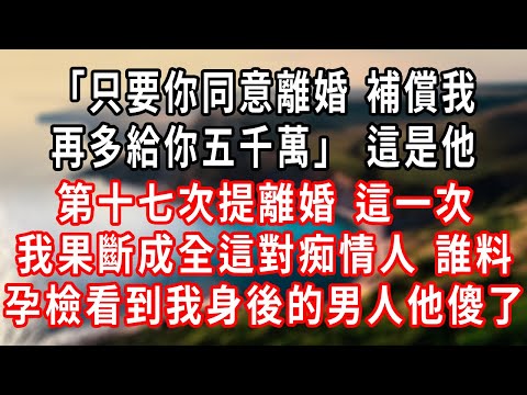 「只要你同意離婚，補償我再多給你五千萬」 這是他第十七次提離婚，這一次，我果斷成全這對痴情人，誰料孕檢看到我身後的男人，他傻了！#爽文 #大女主 #婚姻自主