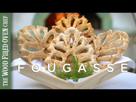 Fougasse bread baked in the wood fired oven