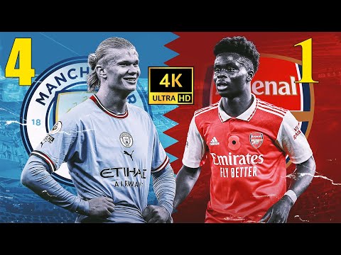 ملخص مباراة مانشستر سيتي وارسنال 4-1 4K وجنون الشوالي