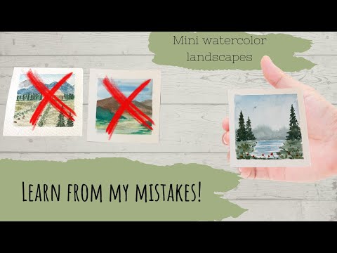 5 tips to help YOU paint successful mini watercolor landscapes, plus painting demos and examples