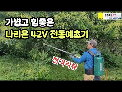 가볍고 힘좋은 전동예초기 추천, 나리온 42v 무선 전동예초기