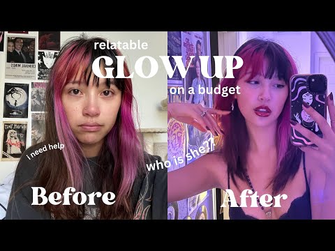 GLOW UP WITH ME (on a budget)!! Thrifting a new outfit, diy hair cut, & more!