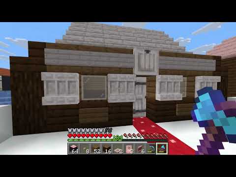 Minecraft Building Gingerbread Houses In Winter Scene