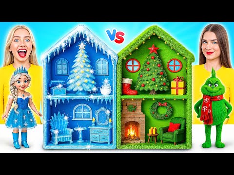 We Build Amazing Doll House | Grinch VS Elsa Challenge by Multi DO Girls