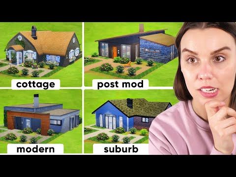 I tried to build the same house in 4 different styles  (The Sims 4)