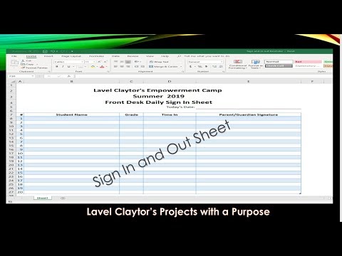 How to create a Sign In/Out Sheet in under 10 minutes using a Microsoft Excel