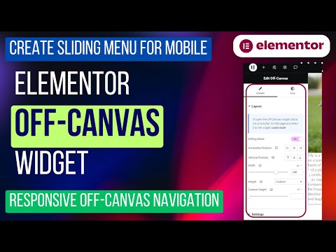 Responsive Off-Canvas Navigation With Elementor | Sliding Menu | Elementor Off-Canvas Widget