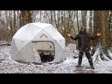 Solo Snowy Night in a Weird Ali Express Tent