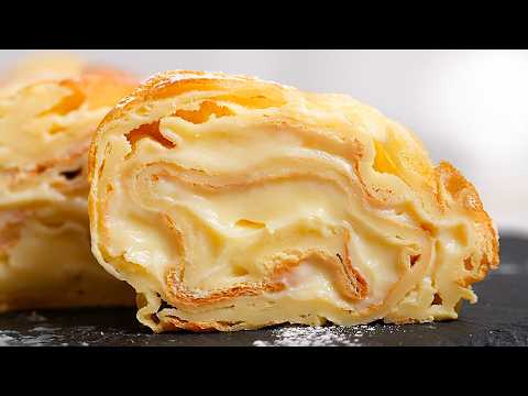 I just pour the dough into the pan! The simplest and most DELICIOUS custard roll!