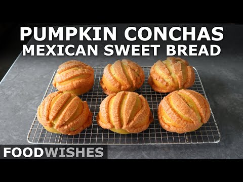 Pumpkin Conchas - Mexican Sweet Bread - Food Wishes