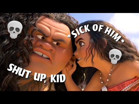 Maui and Moana having a love-hate relationship for over 10 and a half minutes straight 🧡